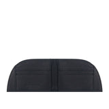 A black Rogue Industries American Bison Leather Front Pocket Wallet with a half open, designed as a front pocket wallet.