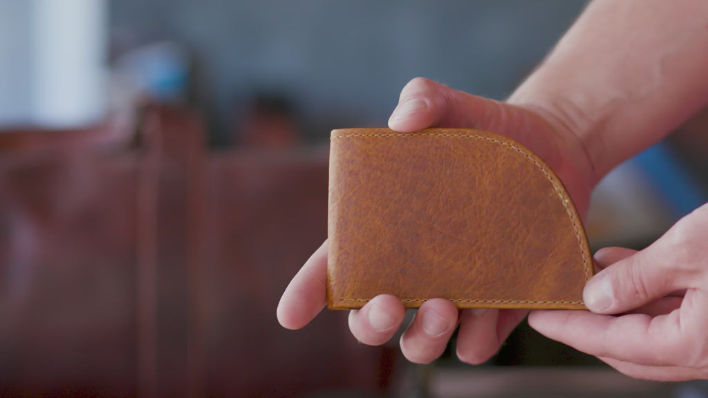 Rogue Front Pocket wallet video showing the wallet going into the pocket.